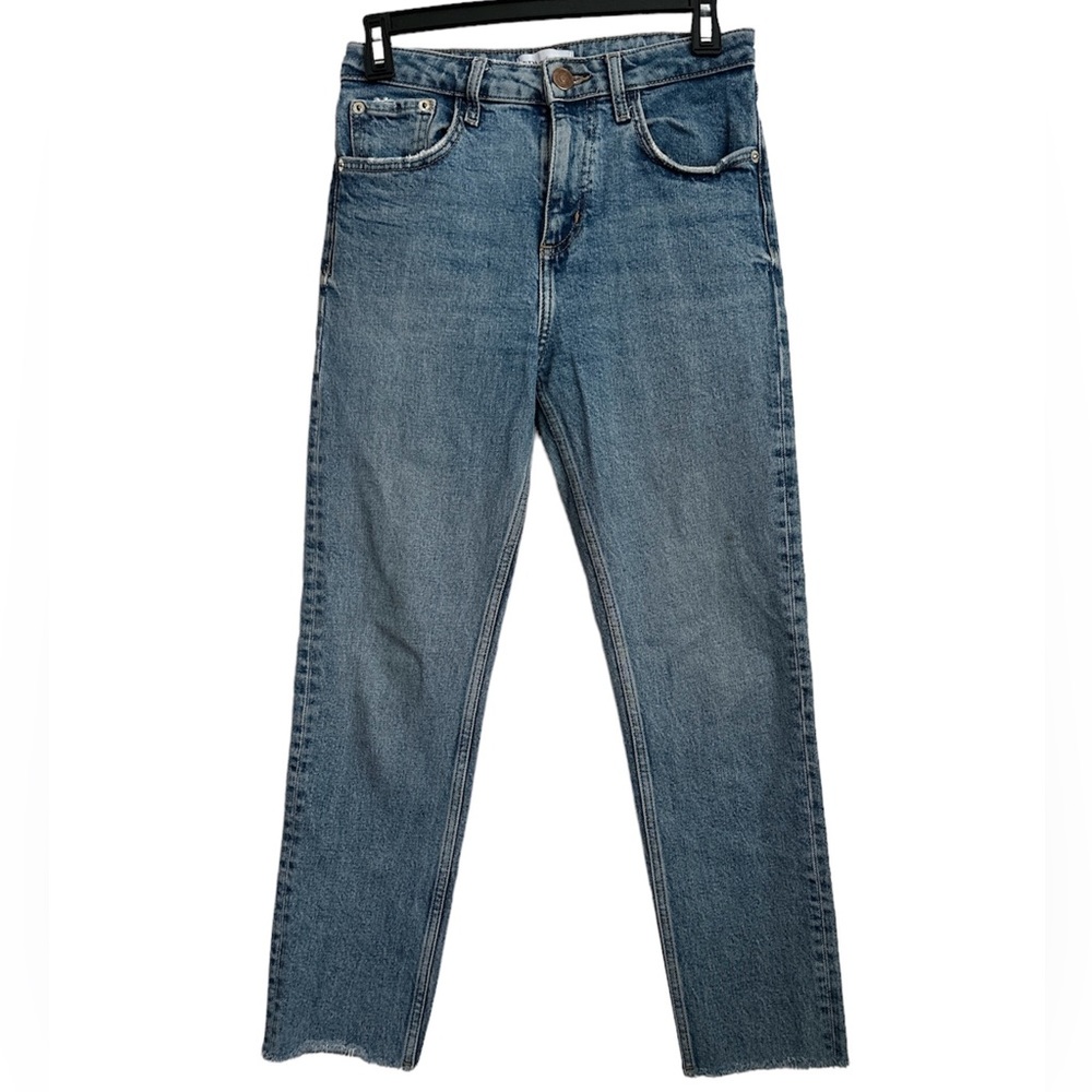 Zara Straight Tapered Blue Denim‎ Jeans Women's Size 4
